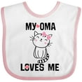 thumbnail image 3 of Inktastic My Oma Loves Me Girl Cat Girls Baby Bib, 3 of 4