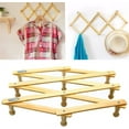 thumbnail image 2 of 3PCS Casewin Wooden Hanger Expandable Wood Wall Mounted Accordion Peg Coat Rack 10 Pegs Wooden Hook Wooden Coat Rack Hat Closet Hook for Hallway Bathroom Living Room Kitchen(Wood Color), 2 of 7