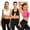 Black+White+Red, variant on DODOING 3-Pack Women's Front Zipper Closure Sports Bra Removable Cups High Support Workout Sports Bra Apricot
