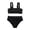 Black, variant on Girls Swimsuits Girls Bathing Suits Girls Swimwear for Toddlers Two-Piece High-Waisted Bikini Set in Solid Sport Style for Girls Swim Bathing Suit Quick-Dry Fabric and Easy-Care Construction