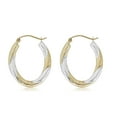 thumbnail image 2 of AVORA 14K Gold Two-Tone Textured Hoop Earrings, 2 of 6