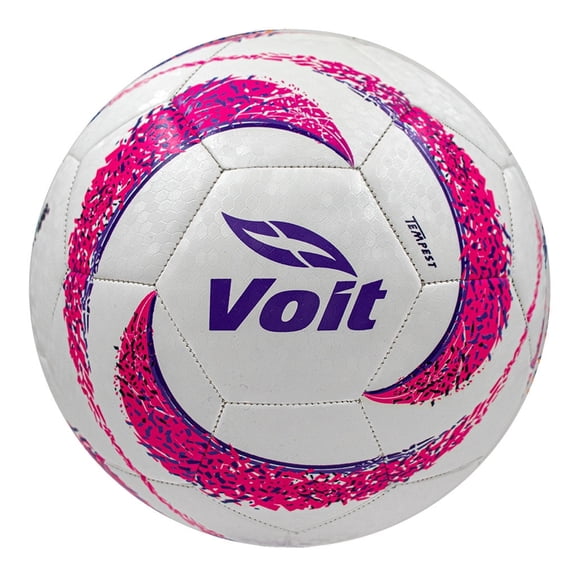 Voit Liga MX Apertura 2023 size 5 Tempest Pink Soccer Ball, machine-stitched, for training use only