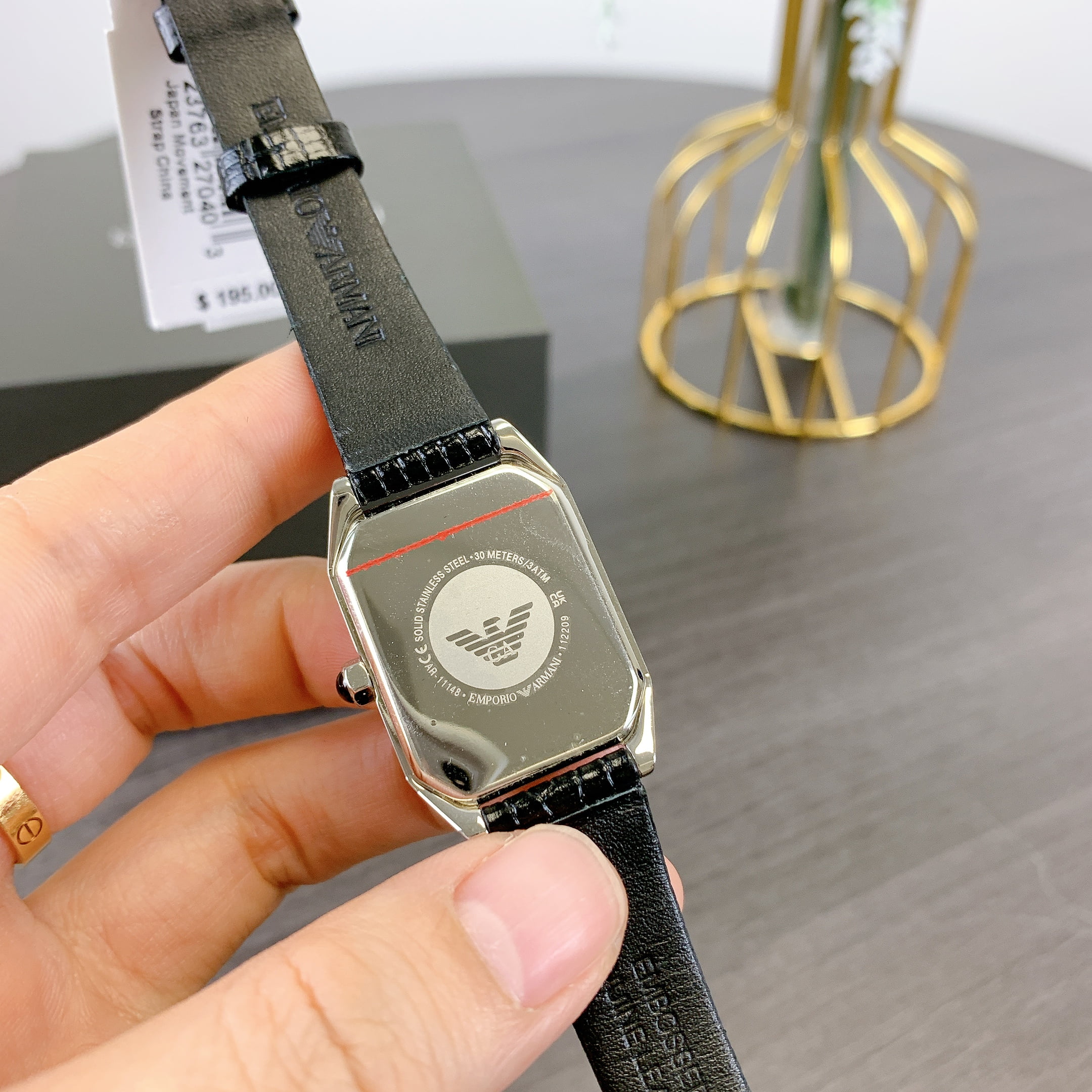 Emporio Armani AR11148 Quartz White Dial Two Hand Black Leather Ladies Watch Walmart