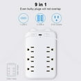 thumbnail image 2 of Basics 6 Outlet Extender Splitter with 3 USB Wall Charger(2 USB-C Ports), Multi Plug Outlet Power Strip for Home Ports 2.4A, Dorm Room Essentials, 2 of 8