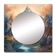 thumbnail image 2 of Designart "Enigmatic Splendid Peak Enchanted Reveries" Meadow Blue Large Square Mirror - Square Bedroom Mirror Printed Wall Decor - Traditional Square Printed Wall Mirror Art, 2 of 5