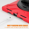thumbnail image 6 of Case for iPad 10th Generation 10.9 Inch 2022, TECH CIRCLE Rugged Heavy Duty Shockproof Case with Shoulder Strap Rotating Kickstand Protective Case with Pen Holder for Apple iPad 10.9 Inch 2022, Red, 6 of 13