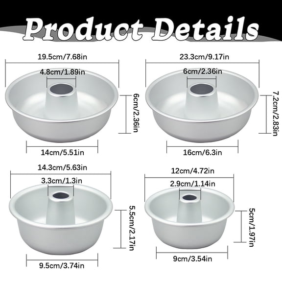 Round Nonstick Tube Cake Pan, Pound Cake Baking Mold for Cheesecake Chiffon Cookie Donut