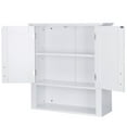 thumbnail image 5 of ZENSTYLE White Wooden Bathroom Kitchen Wall Cabinet Storage Cupboard 3 Organizer Shelves Save Space, 5 of 10