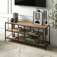 thumbnail image 5 of Evelyn&Zoe Winthrop Rectangular TV Stand with Metal Shelves for TV's up to 60", Blackened Bronze/Rustic Oak, 5 of 9