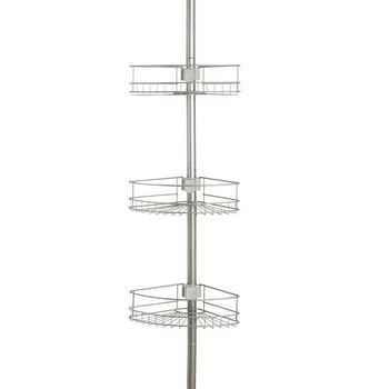 Mainstays Satin Nickel Tension Pole Shower Caddy