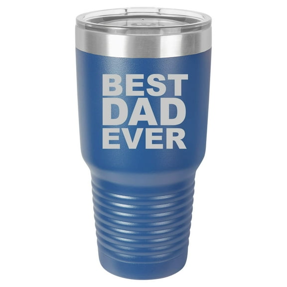 Tumbler Stainless Steel Vacuum Insulated Travel Mug Best Dad Ever (Blue, 30 oz)