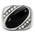 thumbnail image 3 of Womens Rings High polished (no plating) 316L Stainless Steel Ring with AAA Grade CZ in Clear TK028, 3 of 5