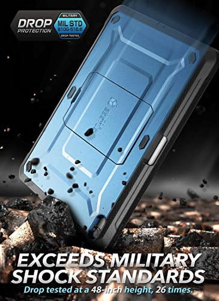 SUPCASE for iPad Air 5th Generation / iPad Air 4th Generation Case with Pencil Holder (Unicorn Beetle Pro), [Built-in Screen Protector & Stand] Rugged Case for iPad Air 5/4 10.9 Inch -Metallic Blue