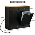 thumbnail image 2 of Double Tilt Out Trash Cabinet with Charging Station, Upgrade Wooden Free Standing Trash Cabinet with Outlet, Recycling Cabinet with Hideaway Drawer, 20 Gallon Tilt Out Trash Cabinet(Black), 2 of 7