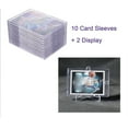 thumbnail image 2 of Cards Sleeves Top Loaders 10 Hard Plastic Card Protector Clear Card Brick + 2 Display Stand, 2 of 5