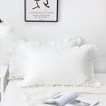 thumbnail image 1 of Dekeyoo Juego de fundas de almohada con volantes, paquete de 2 fundas de almohada con bordes con volantes, 100% microfibra cepillada, tamaño estándar, fundas de almohada con cierre de sobre (20 x 26 p, 1 of 5