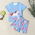 thumbnail image 4 of Byoo Toddler Girls Horse Print Outfit Set Short Sleeve Soft Top Shorts Cloth Set Cozy Comfortable Sleepwear Sets, 4 of 6