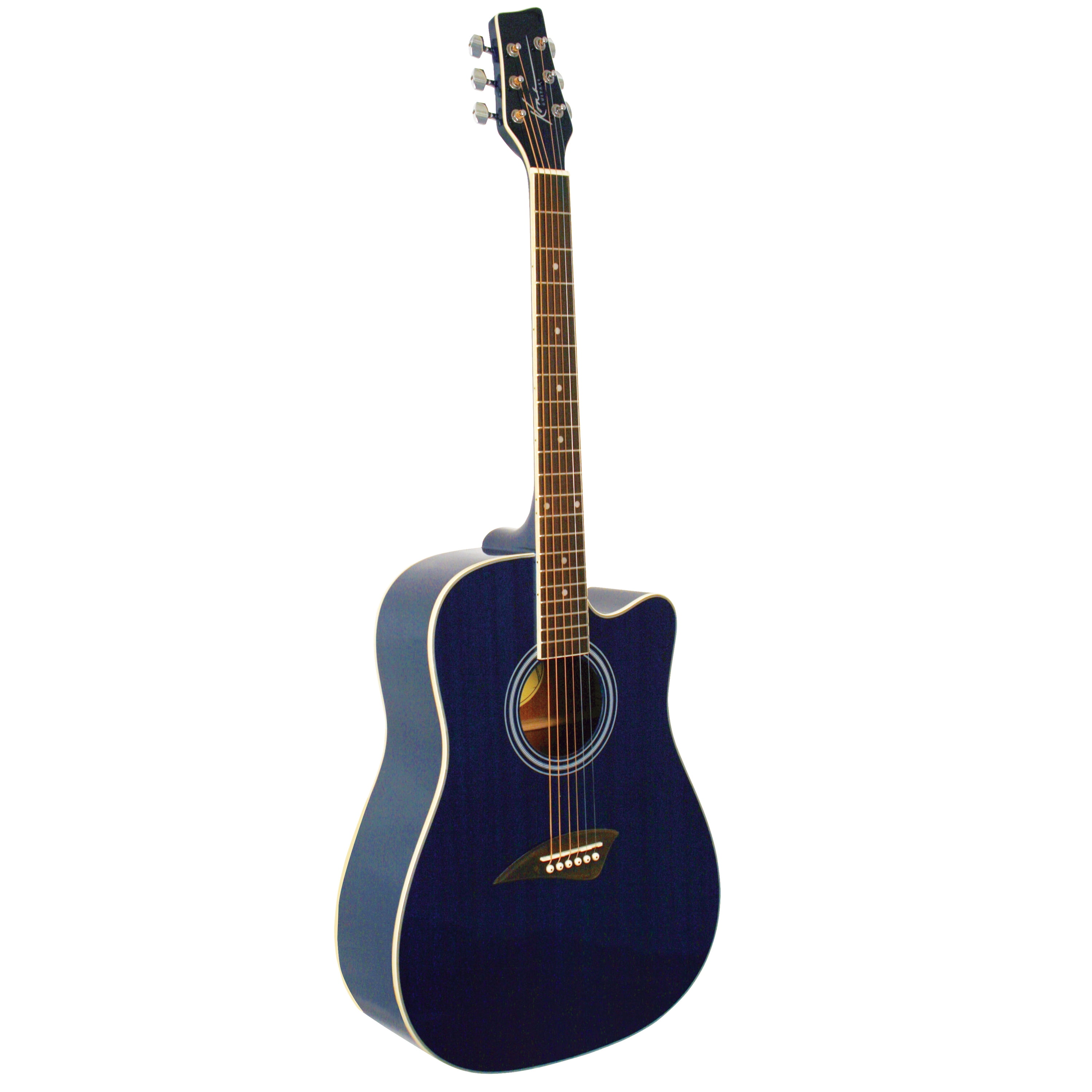 Fever Dreadnought Cutaway Acoustic Guitar Blue with Bag, Tuner and 