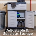thumbnail image 4 of Freestanding Resin Garage Cabinet 23.5"W x 34.5"H, Adjustable Shelf Storage Cabinet for Laundry Basement Office, 4 of 8
