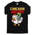 thumbnail image 1 of Camiseta gráfica vintage de pollo Jockeys: diseño retro de pixel art con texto CHICKEN JOCKEY, algodón pesado de 180 g/m², unisex, informal, para niño, cómoda para todas las estaciones., 1 of 5