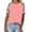 Pink-05, variant on Mittory Women's Short Raglan Sleeve T-Shirts Casual Color Block Casual Summer Tees Tops