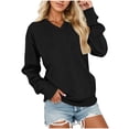 thumbnail image 2 of Sweatshirts for Women Crewneck Long Sleeve Oversized Pullover Tops Casual Fall Outfits Solid Loose Sweatshirt Blouse, 2 of 7