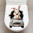 thumbnail image 5 of 1/2pcs Easter Rabbit Decal Ripped 3D Effect Sticker, Realistic 3D Rabbit Breaking Through Wall Waterproof Self-Adhesive, for Window Toilet Seat Home School Spring Easter Party Decoration, 5 of 9