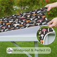 thumbnail image 6 of Colorful Mushroom Mixed Black Pattern Square Fitted Tablecloth with Elastic Edge,Square Table Cover,Washable Elastic Table Cover for Home Kitchen Party Decor 34"x34", 6 of 6