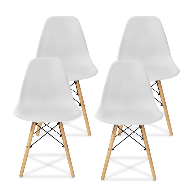 Set de 4 Sillas Modernas Idea Nuova Eames Minimalista color Gris