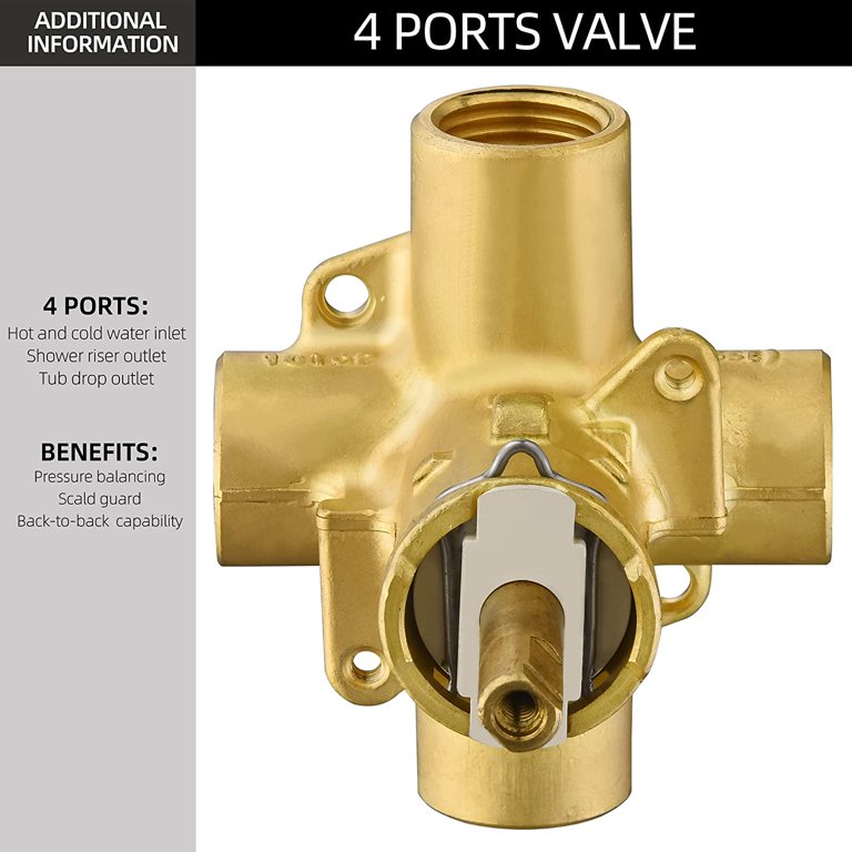 Tearel Pressure Balancing Shower and Tub Valve, Compatible with Moen  Posi-Temp Trim Kit - Walmart.com