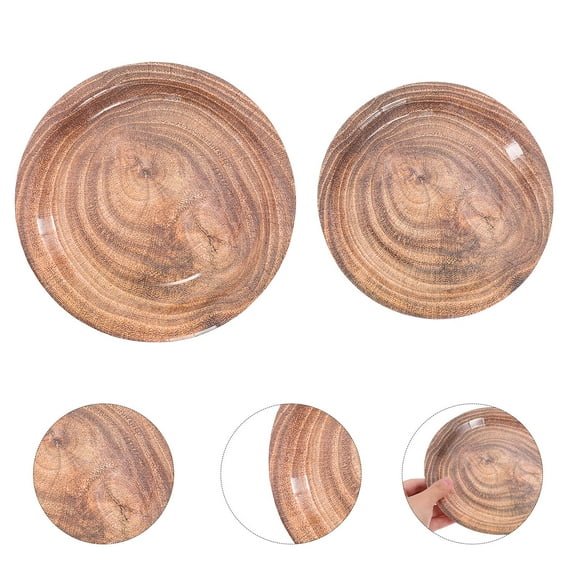 Raindrops Wood Grain Paper Plates for Party Elegant Disposable Light Brown Plates with Ample Capacity 20pcs
