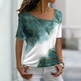 thumbnail image 2 of Gibobby Camiseta Powerblend con Cuello en V Las la moda del verano rematan la camiseta floja la impresión las mangas del cuello inclinado(C,XL), 2 of 5