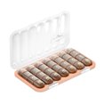 thumbnail image 2 of Caja organizadora de píldoras de 7 días | Almacenamiento semanal de medicamentos | Mini contenedor portátil de viaje | Compartimento de gran capacidad | Secciones etiquetadas diariamente | Plástico, 2 of 5