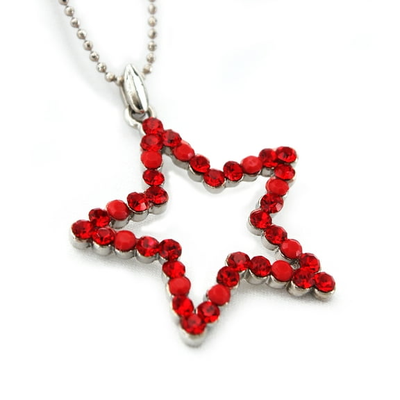 Star Austrian Crystal Necklace - Red - NE-P1037RD