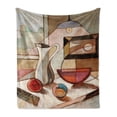 thumbnail image 1 of Oil Painting Soft Flannel Fleece Blanket, Abstract Paint of Still Life with Pitcher and Fruit on Kitchen Table Fine Art, Cozy Plush for Indoor and Outdoor Use, 50" x 70", Multicolor, by Ambesonne, 1 of 6