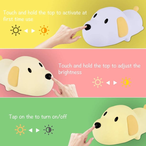 Accesorios de iluminación y ventiladores Baby Night Light, Rechargeable LED Night Light with Touch Switch Portable Silicone Night Lights for Nursery, Bedroom, Living Room, Camping, Picnic Ormromra YQ-0514