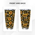 thumbnail image 3 of Fotbe Sunflowers And Bww Pattern 20 oz Tumbler Stainless Steel Vacuum Insulated Coffee Ice Cup Double Wall Travel Flask Leak-proof Coffee Cup-Straw Two-piece Set, 3 of 8
