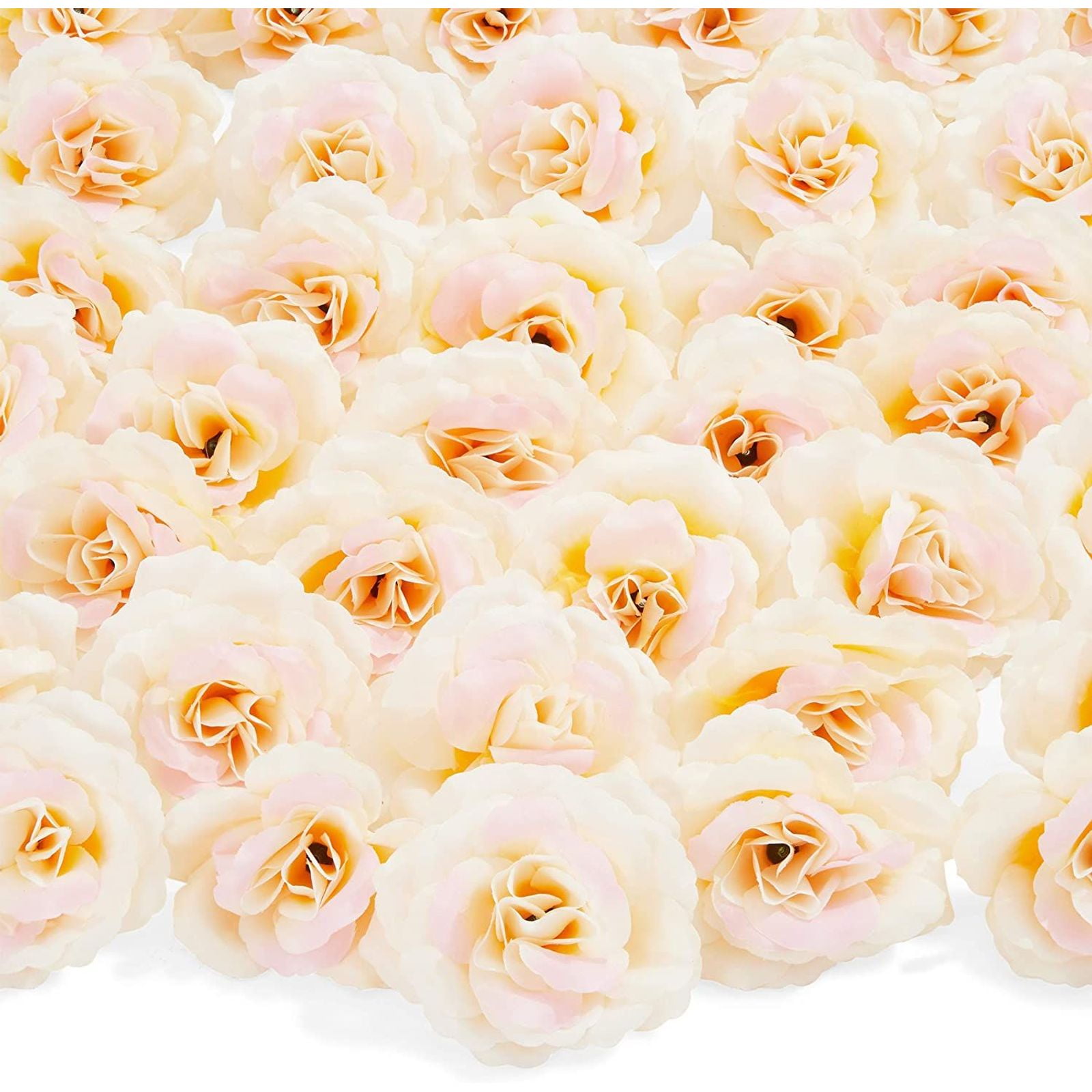 50Pcs Pop Silk Artificial Fake Rose Flower Heads Bulk Craft Wedding Party Decor 