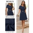 thumbnail image 3 of Merokeety Womens Summer Dresses Elegant Business A Line Bodycon Work Short Dress Navy xl, 3 of 4