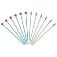 thumbnail image 1 of Uxcell 12 Pcs Palillos de Cóctel de Acero Inoxidable, 4.33" Palillos de Martini Reutilizables para Bebidas y Aperitivos, Multicolor, 1 of 7