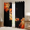 thumbnail image 2 of Homewish Cartoon Monogrammed L Blackout Curtains Set of 2 (52x84 Each), Cartoon Basketball Lover Window Curtains, Teens Kids Boys Girls Curtains and Drapes, Window Curtains Bedroom Decor, 2 of 6