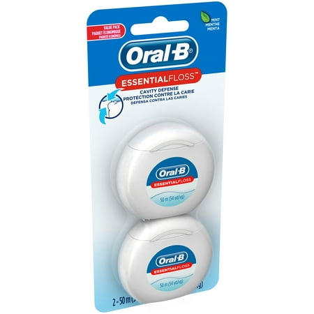 Essential Oral-B EssentialFloss Cavity Defense Dental Floss, 50 M, Pack of