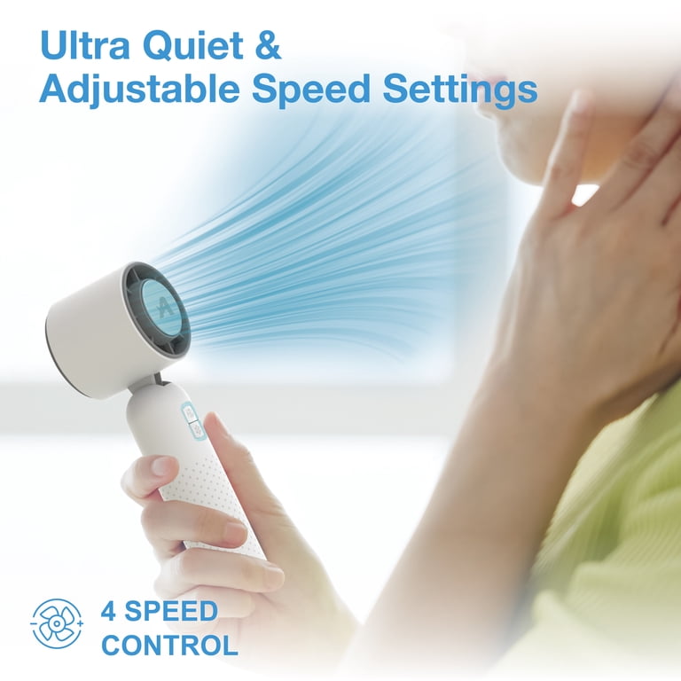 Cool Touch Portable Handheld Fan, 4-Speed White photo 3