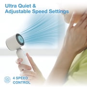 Arctic Air Cool Touch - Portable Handheld Fan, Mini USB Rechargeable, Compact & Lightweight, 4-Speed Adjustable, Battery-Powered, Quiet & Perfect for Travel & Outdoor, White Color, AACTFW-MC12/4