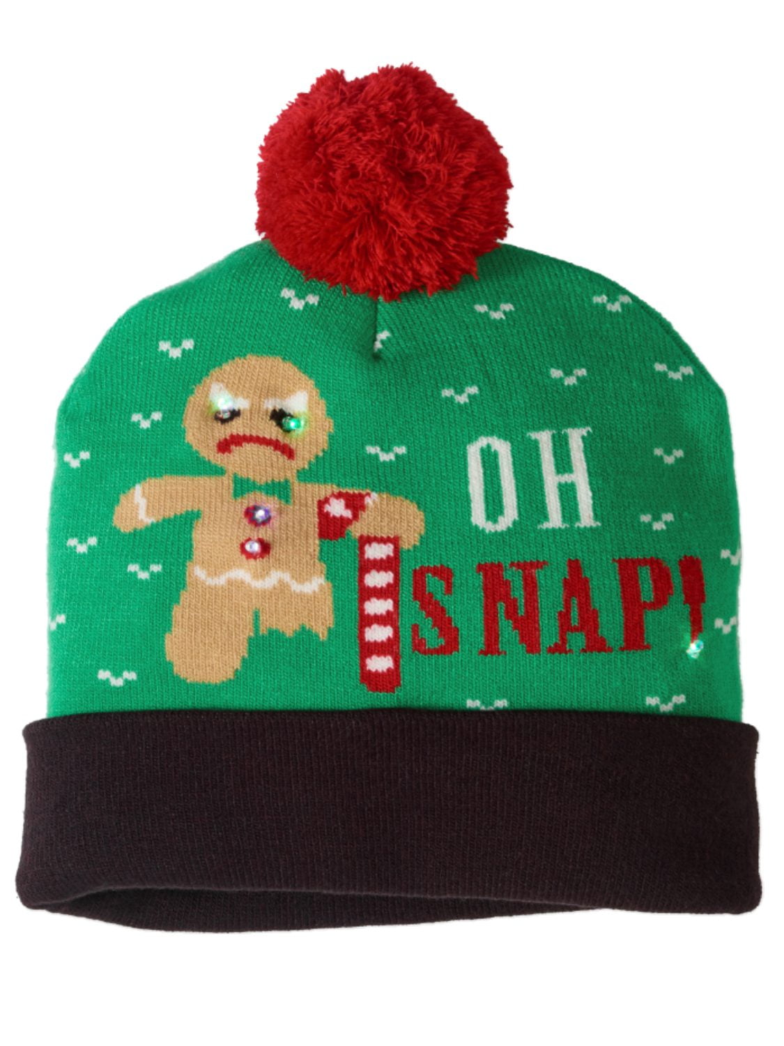 Holiday Mens Oh Snap Christmas Holiday Stocking Cap Light Up