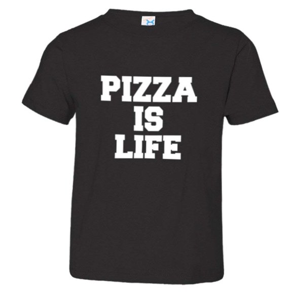 PleaseMeTees™ Toddler Pizza Is Life I Love Pizza Cheese Bacon HQ Tee