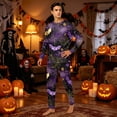 thumbnail image 6 of HTHLVMD Family Matching Sleep Set, Halloween Loungewear, Long Sleeve Home Pjs, Halloween Purple Gold Bat Spider Web Family Matching Pajamas Set, Long Sleeve Crew Neck 2pcs Holiday Loungewear, S, 6 of 6