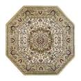 thumbnail image 2 of Emma + Oliver Ultra Soft 5'x5' Octagon Olefin Accent Rug with Traditional Multicolor Medallion Design in Ivory with Natural Jute Backing, 2 of 7