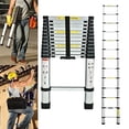 thumbnail image 2 of Telescoping Ladder, 16.4 FT Aluminum Extension Ladder 330 Pound Capacity, Collapsible Ladders for Home, Lightweight Portable Roof Ladders with Locking Mechanism, Multi Purpose Loft Ladder Attic Ladder, 2 of 15