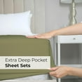 thumbnail image 7 of CGK Linens 6-Piece Extra Deep Pocket Sheet Set With Extra Matching Pillowcases - Full Size Bed Sheets Fits 18"-24" Mattresses, Sage Green, 7 of 7